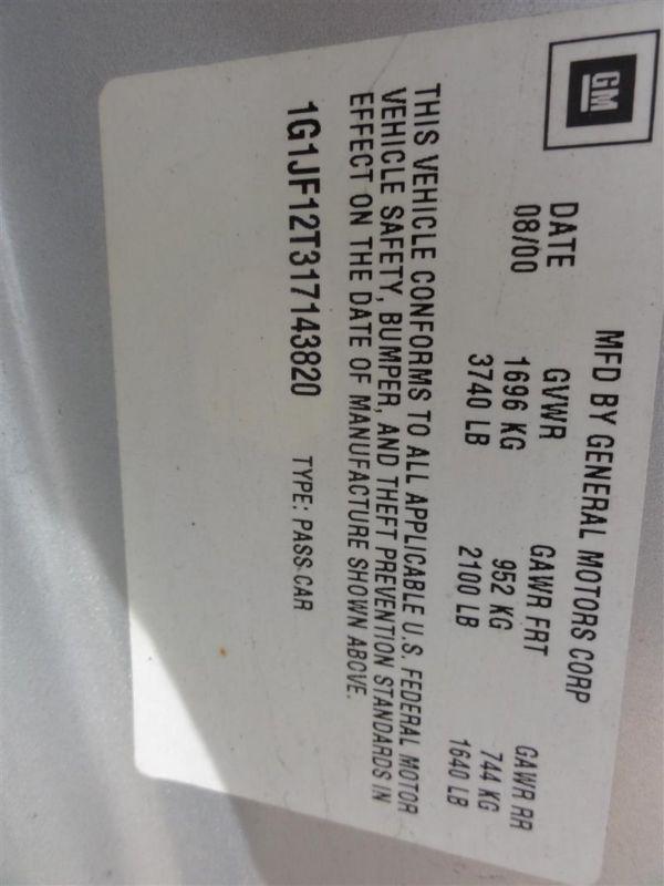 01 grand am starter motor 2.4l