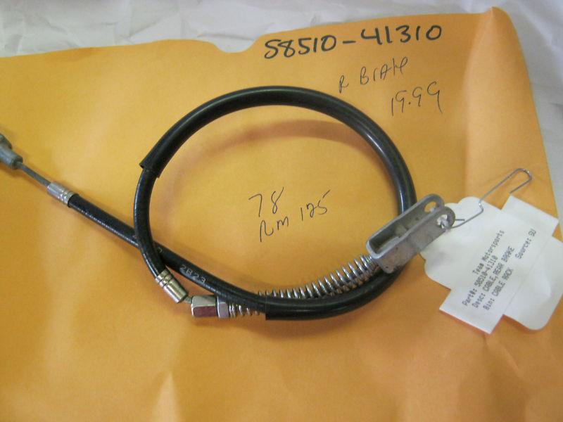 Suzuki rm125 nos rear brake cable 1978   p.n. 58510-41310