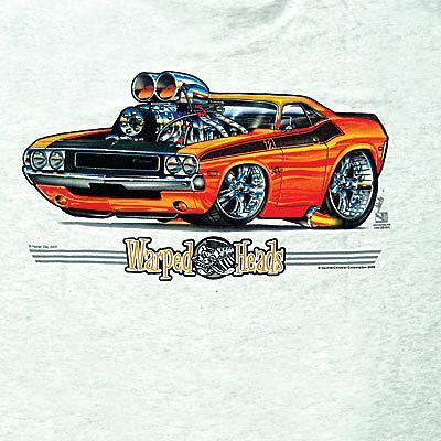 Ghh t-shirt short sleeve cotton warped heads challenger white men's medium ea