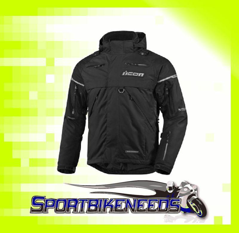 Icon patrol waterproof jacket men's black 3xl xxxl