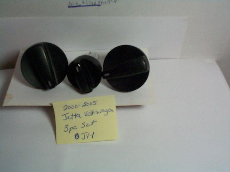 1 used 3 pc set 2000-2005 vw jetta  ac/heater control knobs black knobs #vj-1