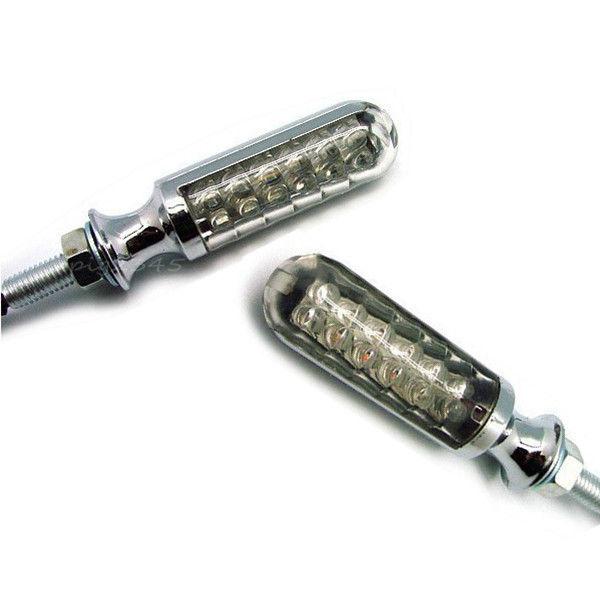 New 2x universal motorcycle 12 led amber turn signals indicators lights blinker