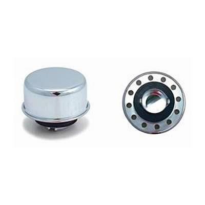 Spectre 4273 oil breather cap twist-on steel chrome round each