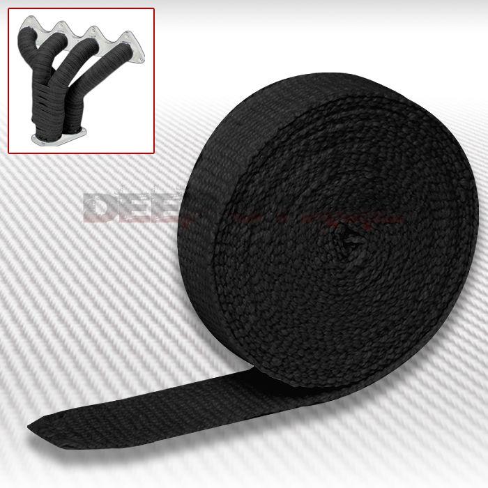 Racing exhaust header turbo manifold high temp heat wrap 2"x 1/16 x 396" black