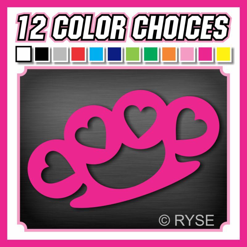 18" brass knuckle heart decal socal so cal cute fight race girl car mx surf bmx