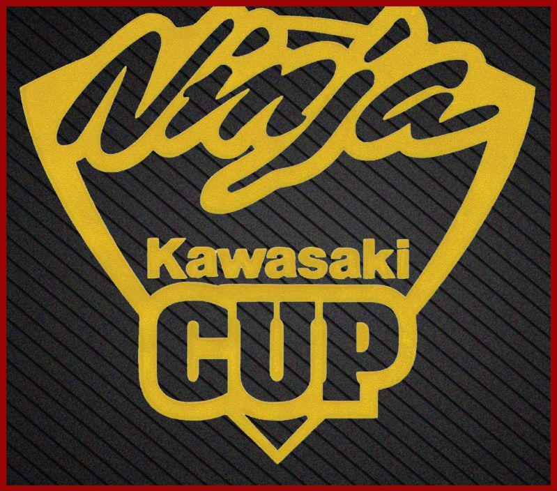 Yellow kawasaki ninja cup sport racing reflective graphic sticker decal bike