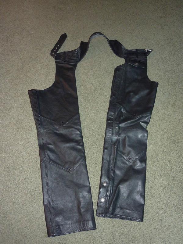 Harley Davidson HD Black Leather Chaps Womens Extra Small XS, US $69.99, image 2