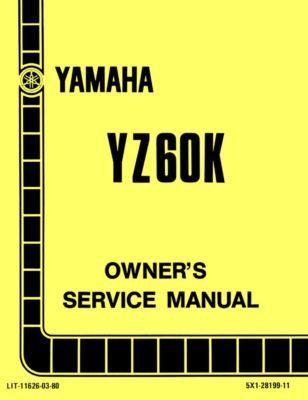 Yamaha yz60 k service manual 1983