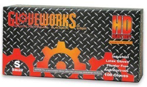 Gloveworks hd heavy duty latex gloves size xl case 10 (100 gloves per box)
