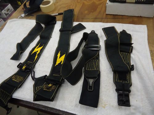 Impact 4 point racing seat belts   black + yellow