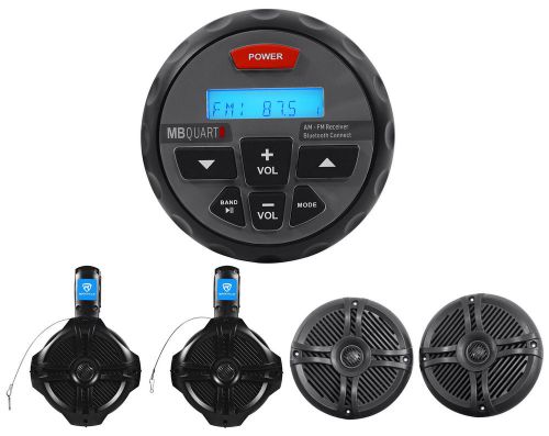 Mb quart gmr-2 marine boat receiver w/ bluetooth/itunes/mp3+speakers+wakeboards