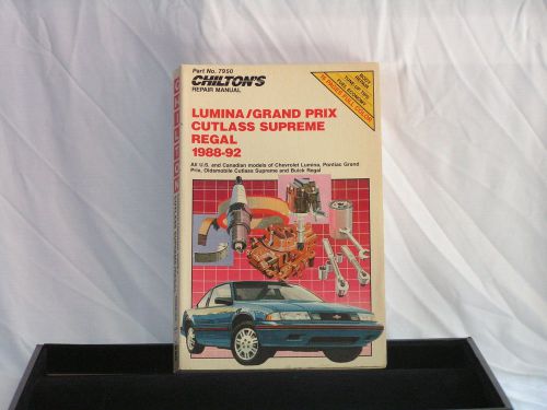 Chilton 88-92 lumina/grand prix/cutless supreme/regal repair manual