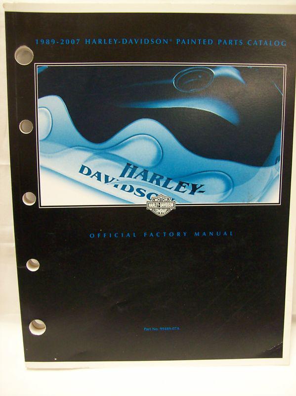 Genuine harley-davidson painted parts book cover 1989-2007 amazing reference!