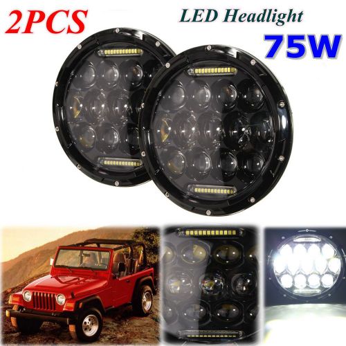 2x 7'' hid led h4-h13 drl hi/lo beam headlight for harley jeep jk hummer wrangle