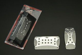 Dangunracing [jdm] dr pedal at silver/silver carbon for at car (2 pedals)