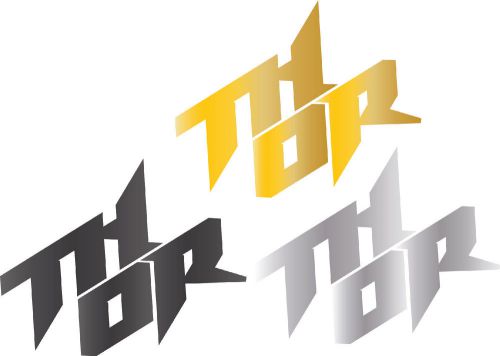 Thor 3" multi-color stacked metallic die-cut 3-pack dirt bike sticker/decal 2015