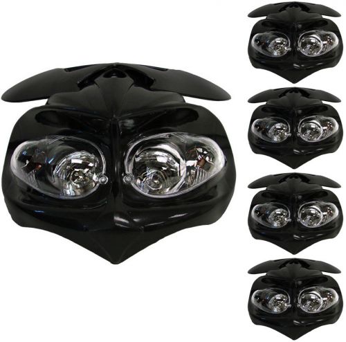 Lot 5~universal black head light for streetfighter dual sport dirtbike wholesale