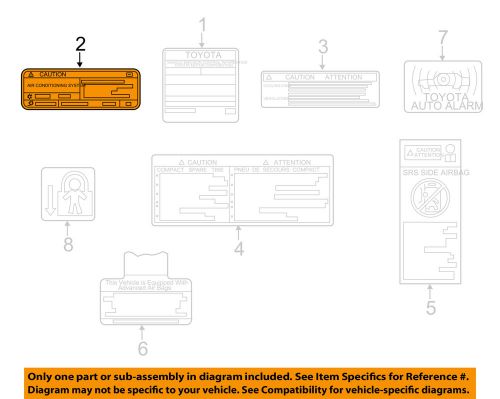 Toyota oem 14-15 corolla labels-ac label 8872302230