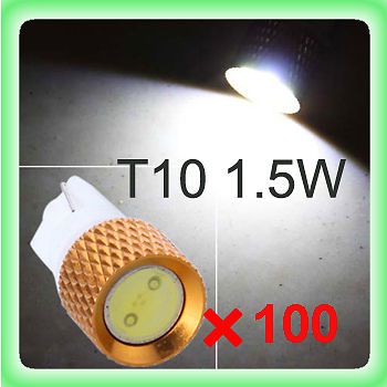 100x white t10 194 w5w 1.5watt hi-power smd 3chips gree led light bulb