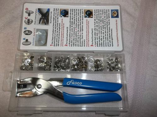 New 72-piece fasco canvas snap kit with clinching tool 1/4" nickel brass 18 sets