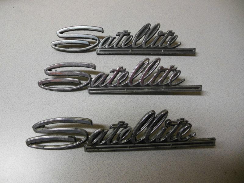 1968 plymouth satellite front fender emblems 3 pieces