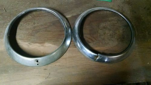 1947 48 49 50 51 52 53 chevy gmc  headlight bezels pair stainless steel  ring