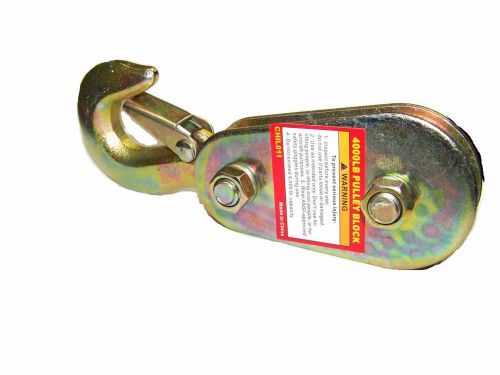 4000lb 1/4" lifting pulley winch hoist block hook w/ safety clip for 4mm cable