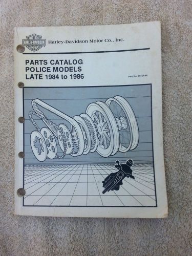 Harley davidson dealer parts catalog for late 1984 - 1986 police models