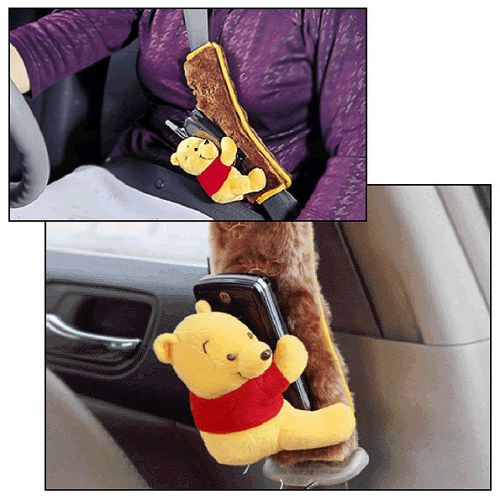 Car seat belt decoration smartphone holder car / winnie the pooh