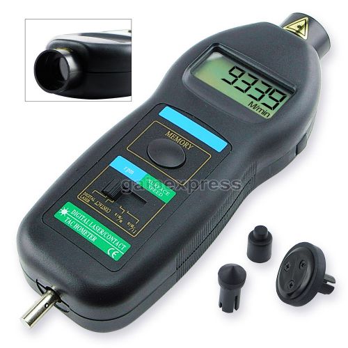 99,999 rpm contact non-contact laser tachometer ft m/min auto ranging generic