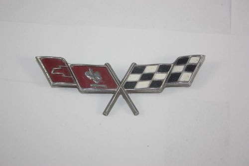 1977 thru 1979 corvette fender emblem crossflags oem gm 379927