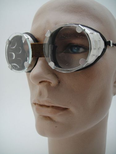 Glass alluminium goggles steampunk vintage hot rod rat retro industrial old