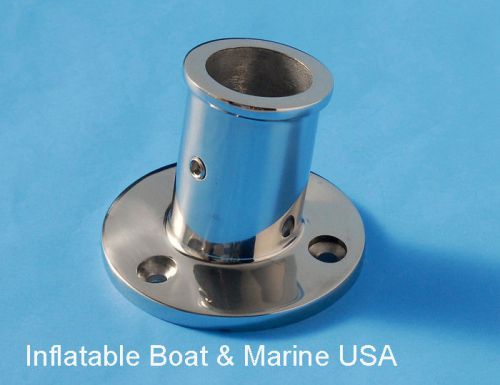 Boat flag pole holder socket base  - 1"- 10 degree angle- marine stainless steel