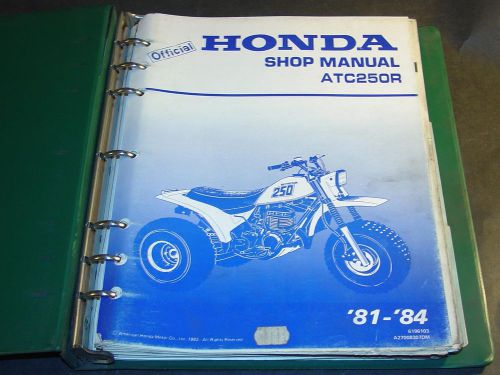 1981-84 honda atv 3 wheeler atc250r  shop service manual in binder