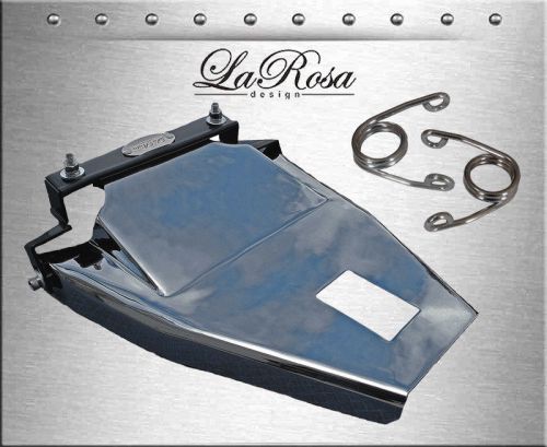 1999 &amp; earlier la rosa harley softail solo seat chrome mounting kit + 3&#034; springs