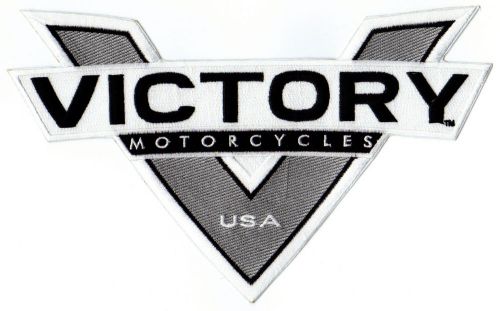 Victory motorcycle jacket patch - gray "v"