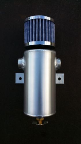 Brushed finish aluminum breather tank / oil catch can tube  with 1/2" npt