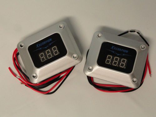 Pair packed square blue led xscorpion digital volt meter 12v 12 volt car truck