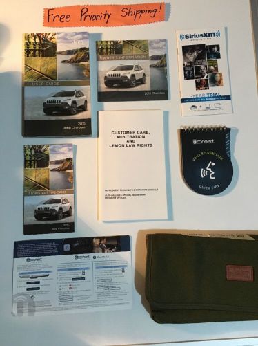2015 jeep cherokee owners manual w/case  #0111 free priority shipping!