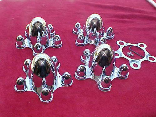Chrome plated old school spider/bullet center caps for steel wheels,5 on 4 &amp; 1/2
