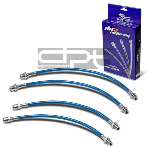 Bmw e38 replacement front/rear stainless steel hose blue racing brake lines kit