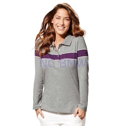 Bmw genuine wordmark ladies' smart rugby shirt gray melange s small