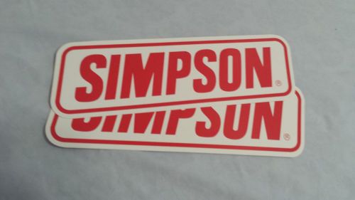 Lot of 2 original simpson saftey racing decals nhra nascar stickers tool box