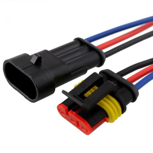 1pc 3 line 3 pin way car waterproof electrical connector plug with wire awg s2eg