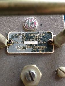 Audio amplifier arc p/n f-17a(28 volt )