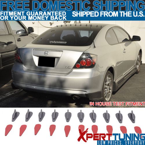 Universal fit spoiler air vortex generator shark fin evo style 10 pc carbon look