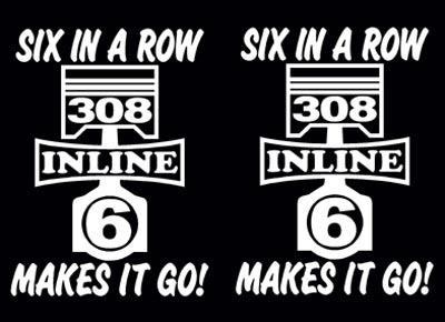 308 inline 6 piston decal set straight six engine emblem sticker i6 decals