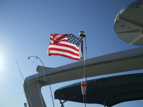 New 12 inch x 18  yacht sail usa  american boat flag  new! !s uperknit