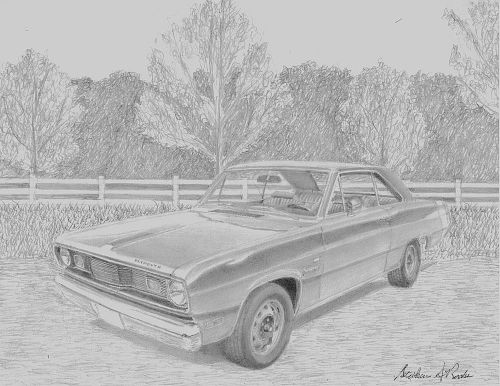 1972 plymouth scamp classic car art print