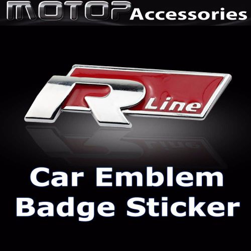 3d metal r-line logo racing front badge emblem sticker decal self adhesive rline